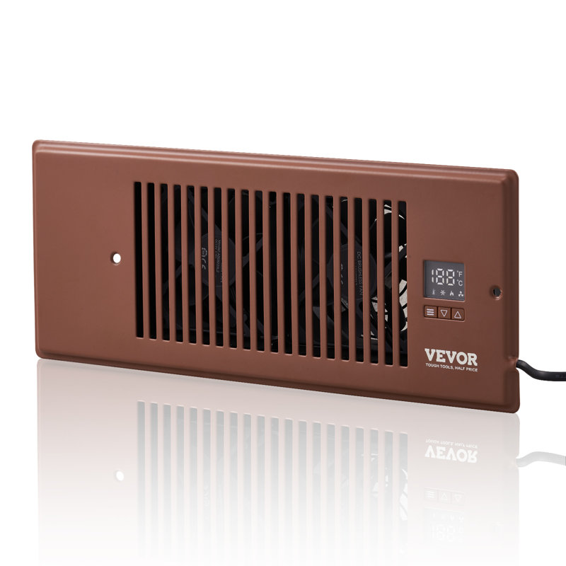 VEVOR VEVOR Quiet Register Booster Fan White Oscillating Wall Mounted Fan Fan with Remote Included, Brown