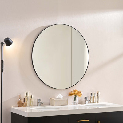 Miroir mural mural en métal pour salle de bain, salon, chambre à coucher (horizontal et vertical)
