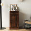 Armoire de bar à vin de couleur brun noyer avec huche, armoire de buffet pour la salle à manger, armoire de rangement avec tiroir et armoire