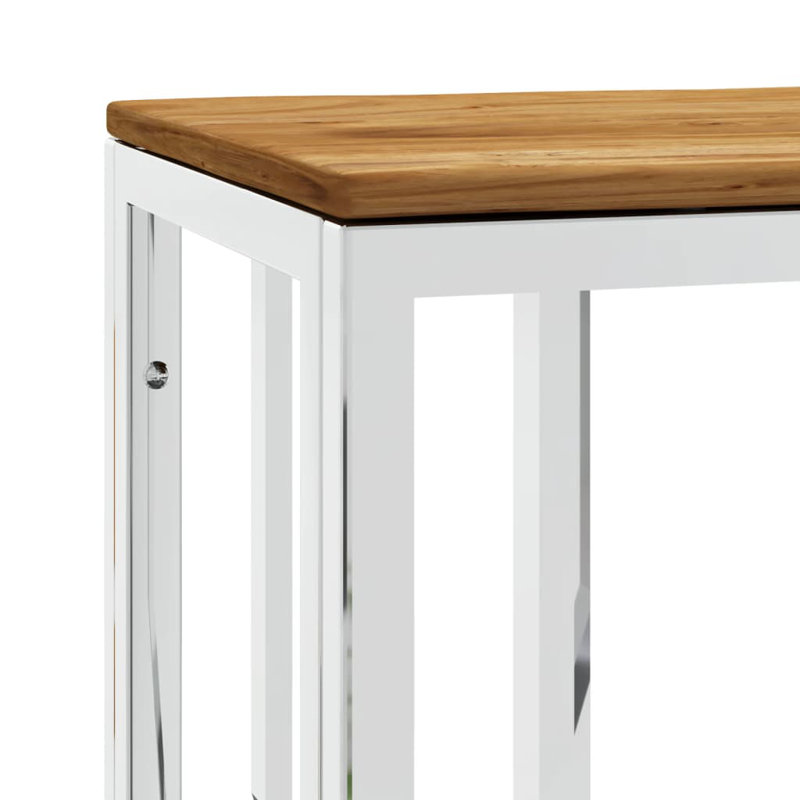 Nebel 70cm Solid Wood Top Console Table, 70cm H x 70cm W x 30cm D, White