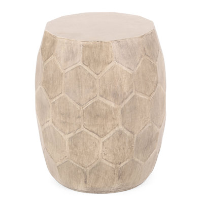 Style Lightweight Concrete Outdoor Side Table. Natural Finish, Strong And Appealing. 14.96in X 18.29in. Ready To Infuse A Vibe Into Your Patio Table For Use, Chic. Appearance, . 14.96" W D 18.29" H.