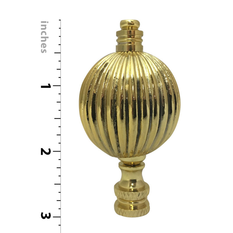 Balloon Shaped Lamp Finial, Polished Brass