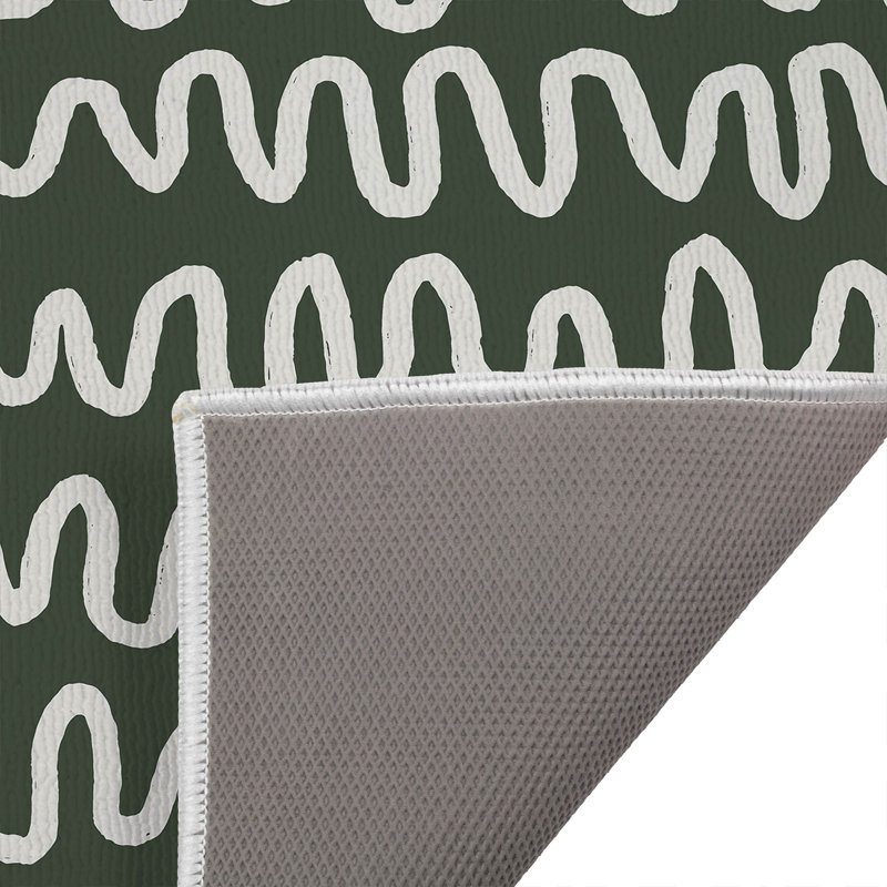 Wiggle Stripe Outdoor Doormat, 17" W x 24" L, Chimichurri/Green