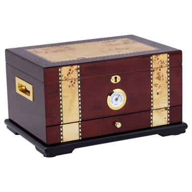  Humidor Supreme Messenia Desktop Cigar Humidor, Grey Oak with  Maple Accents, Glass Hygrometer, Spanish Cedar Tray, Adjustable Dividers,  Lock and Key Holds 45-80 Cigars : Health & Household