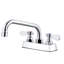 4 Inch Centre Deck Mount Commercial Sink Faucet With 8" Swivel Spout And 90°Rotatable Dual Lever Handles