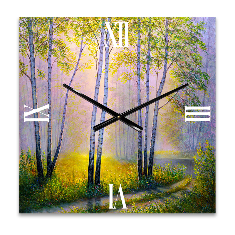 Horloge murale matin à travers les bouleaux I, Moyen