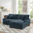 2 - Piece Upholstered Blue Chenille Modular Sectional Sofa with Armrests & Throw Pillows-135900686-135900687
