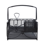 Gourmet Basics by Mikasa Loop Picnic Plate Napkin and Flatware Storage Caddy, Large, Antique Black