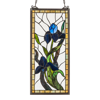 Iris Stained Glass Window Panel