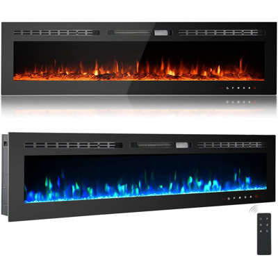 Eul 17 Stories Black Electric Fireplace