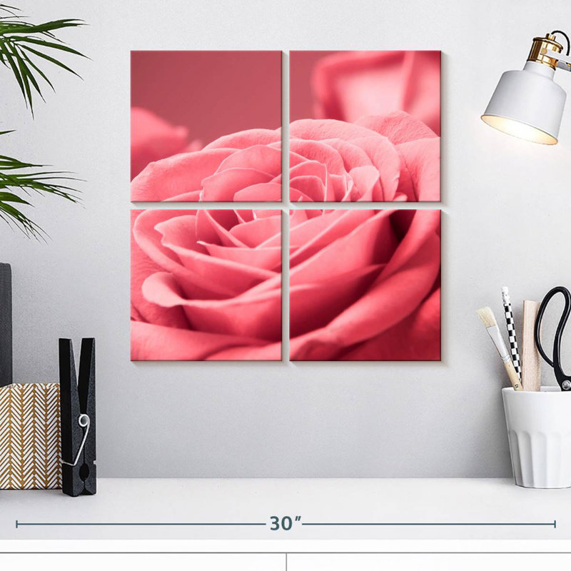 Macro de rose, H 18 po x l 18 po
