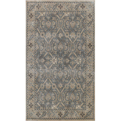 Tapis ivoire / bleu clair en laine Ziegler