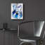 Art mural en verre épique «Electric Blues 4» par Annie Warren, 12 po x 16 po
