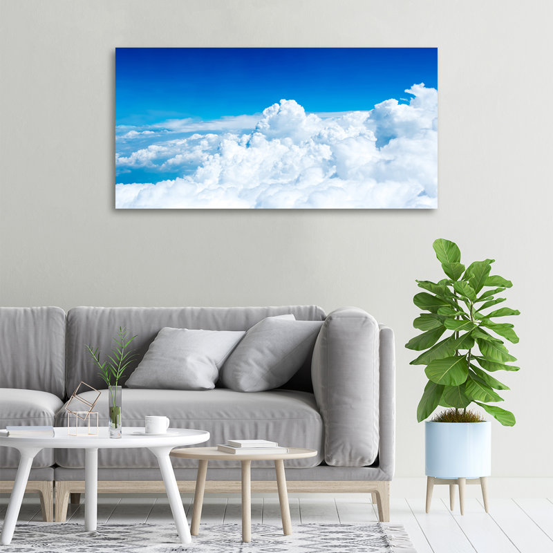 Clouds from a bird's eye view 1 Piece Wall Art, 70cm H x 100cm W x 4cm D, Glass