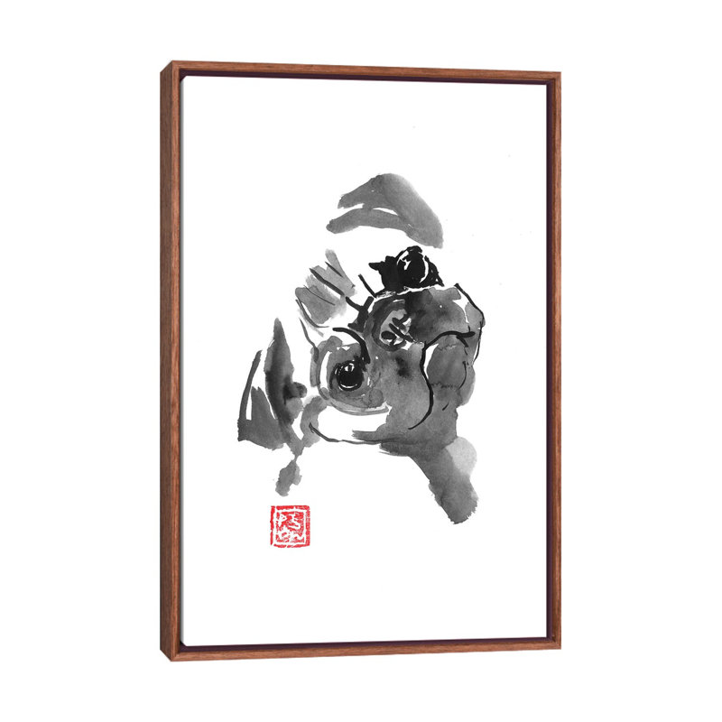 Cute Carlin by Péchane - Print on Canvas, 152.5 cm H x 101.5 cm W, Classic Brown Wood Framed