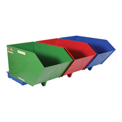 Steel Open Multi-Compartments Trash & Recycling Bin - 86.78 Gallons