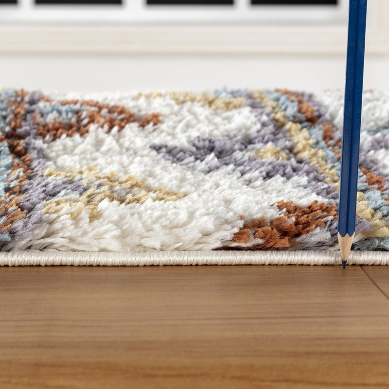 Multi Shaggy Area Rug, Rectangle 5'3" x 7'