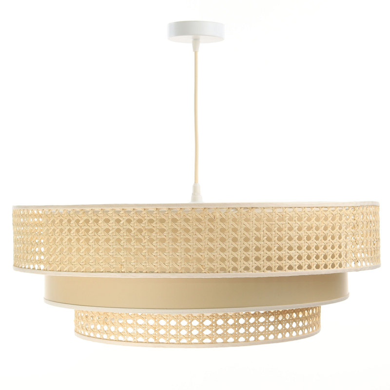 Wampum 1 - Light Cream Geometric Pendant