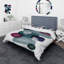 Minimaliste abstrait en bleu et rouge II - ensemble de housse de couette moderne - microfibre de polyester-66399034