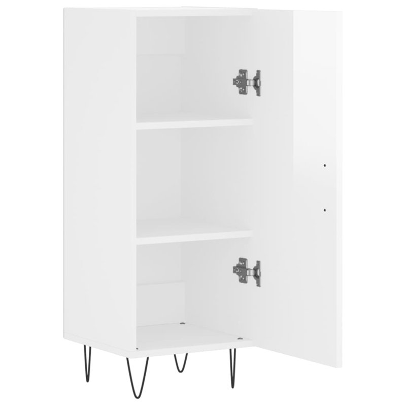 Hysham Metal 1 - Door Rectangle Accent Cabinet, High Gloss White