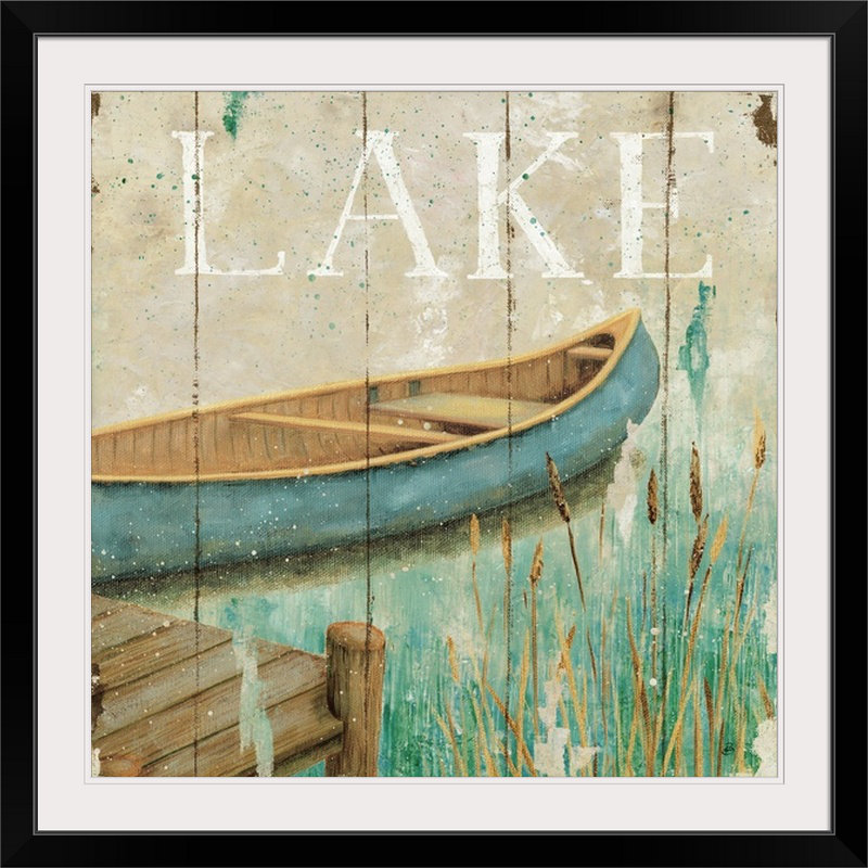 « i », reproduction d’impression brissonnet, Waterside, H 32 po x l 32 po x P 1 po, Cadre noir
