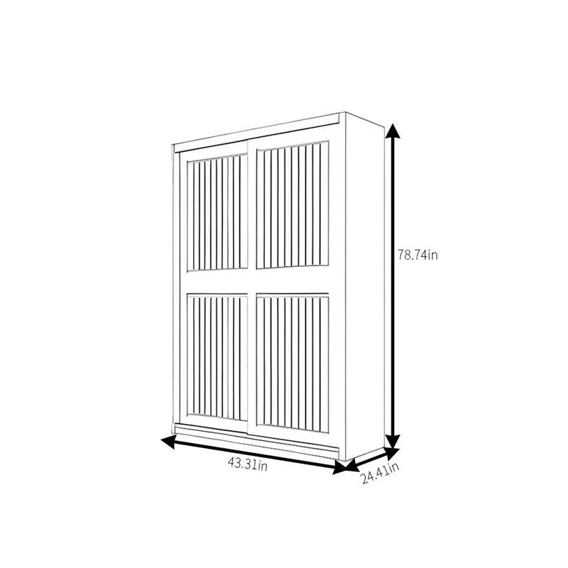 Garde-robe simple de couleur unie, H 78,74 po x l 43,31 po x P 24,41 po