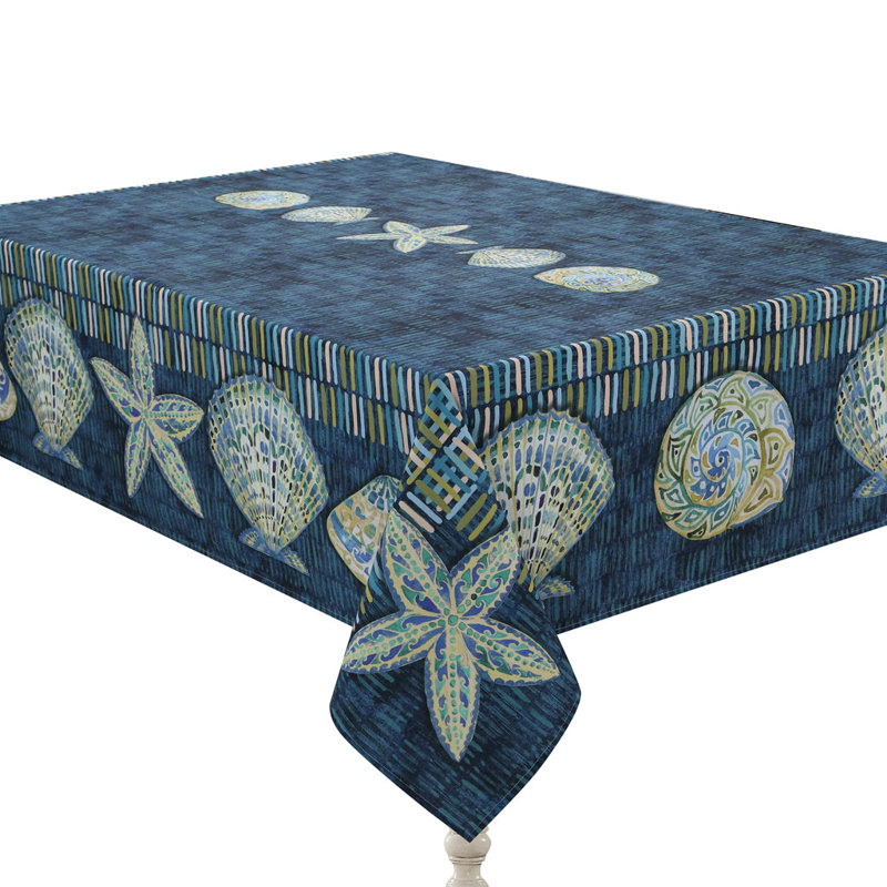Nappe à motif de coquillages embellis, L 84 po x l 70 po