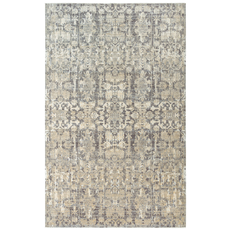 Tapis brun en laine Damask, Rectangle 10 pi x 13 pi