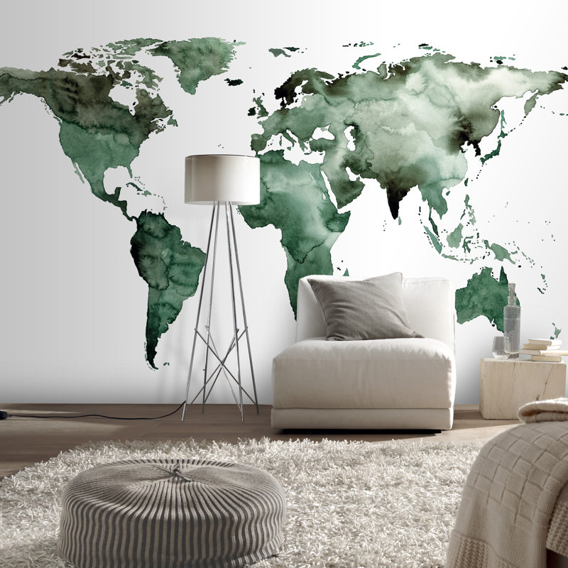 Wall Mural World Map 2.8 M X 3.72 M
