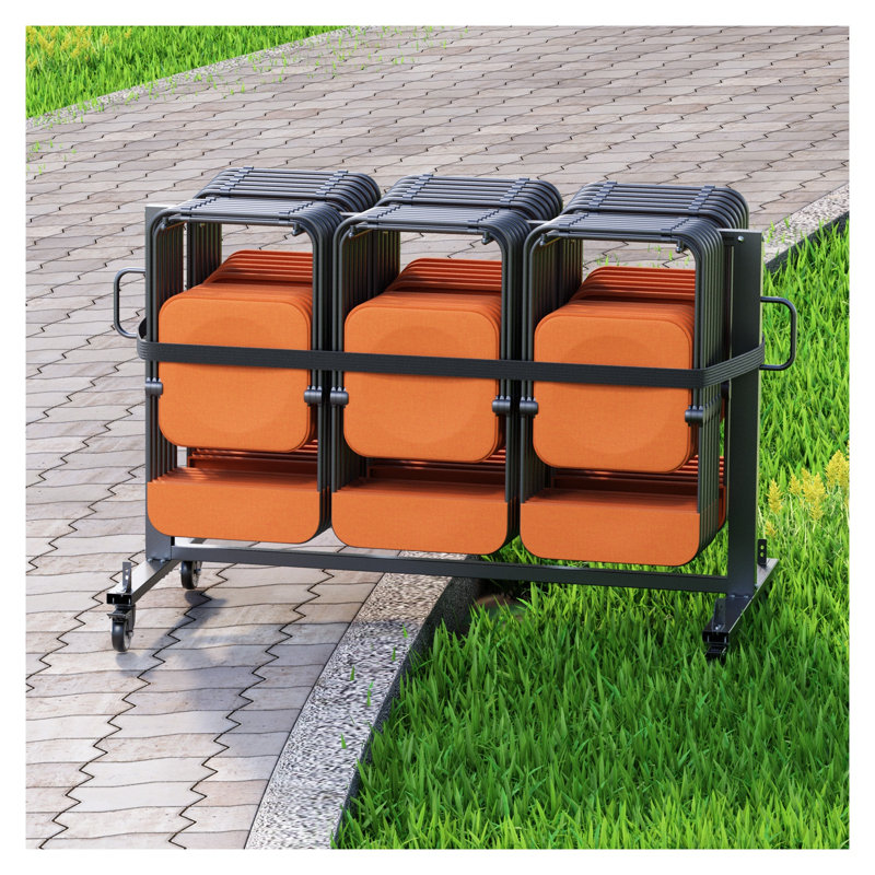 Chariot à chaises pliant robuste avec roulettes - Chariot de rangement d'une capacité de 400 lb pour les événements, les écoles et les salles de banquet