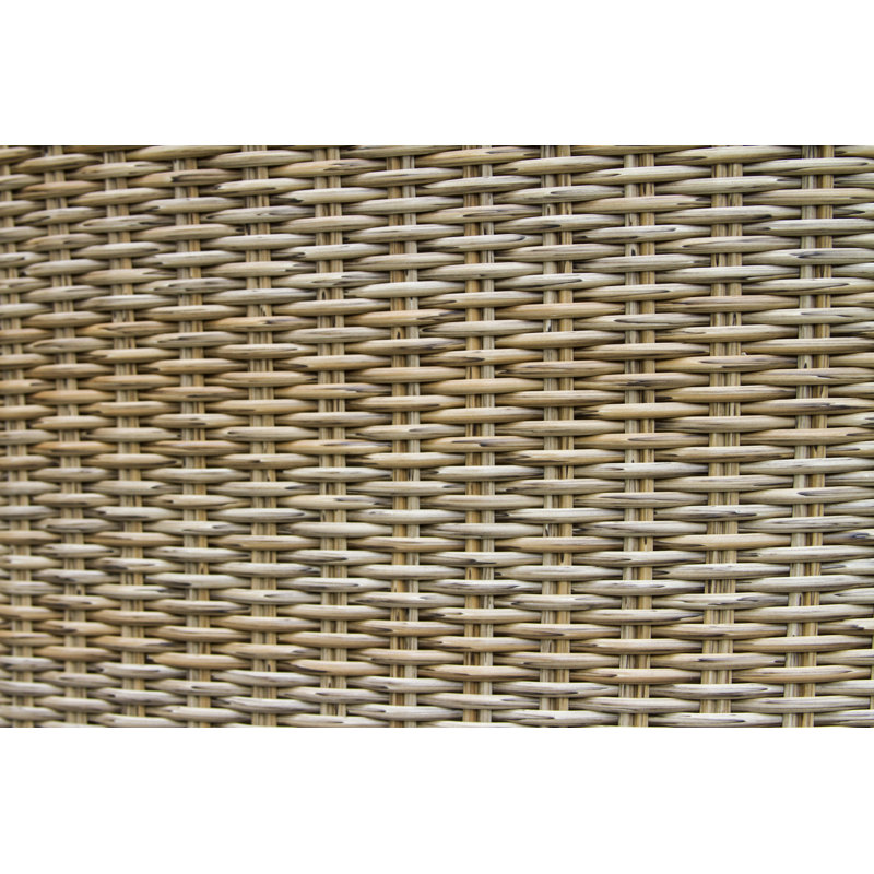 5 pièces Ensemble de salle à manger rond en eucalyptus avec chaises en osier