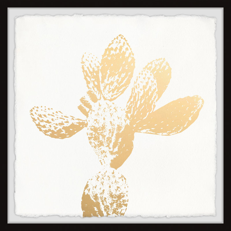 Yellow Cactus - Single Picture Frame Painting, 51 cm H x 51 cm W