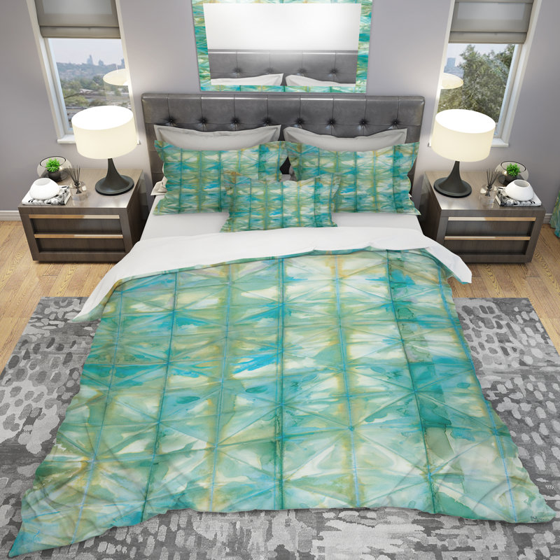 Ensemble de housse de couette Diamonds Minimal Geometric I, Housse simple + 1 taie décorative