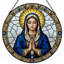 Panneau de vitrail de la Vierge Marie - H 12 po-421843621