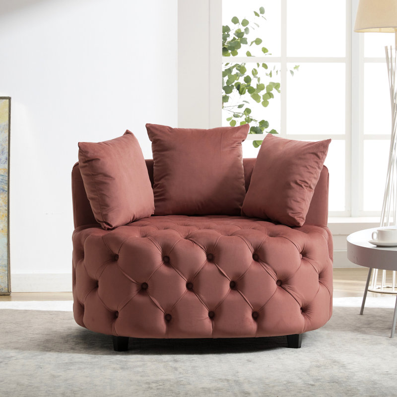 Chaise classique en velours rose avec mousse, espace de vie American, Pink