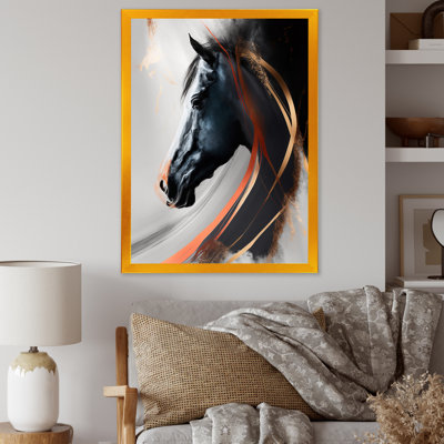 «Black Horse Side Portait I», reproduction sur toile