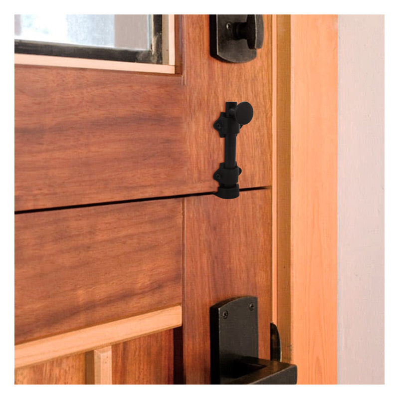 Boulon de porte hollandais robuste en laiton massif, Noir mat, H 4,375 po x l 1,625 po x P 0,8125 po