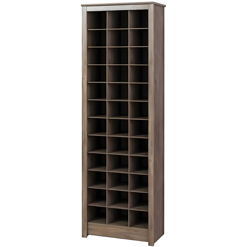 Étagère à chaussures Kahl 36 paires, l 23,5 po x H 72,5 po x P 13 po, grande armoire à chaussures avec 36 casiers, rangement compact, gris