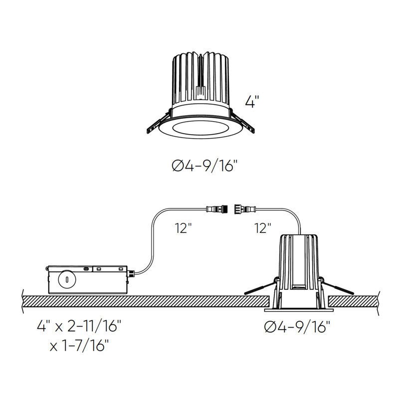 Ensemble d'éclairage encastré 4 po RGR, Blanc