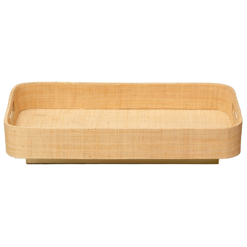 Utopia Fabric Decorative Tray, Brown