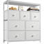 Commode pour chambre à coucher avec 7 tiroirs, commodes mauves et commodes, commode pour rangement de vêtements