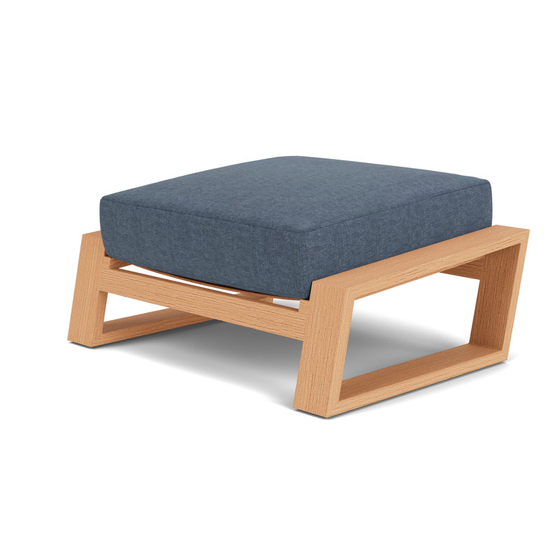 Pursuit Rectangle Outdoor Ottoman Patio Ottoman, Deluna Aegean