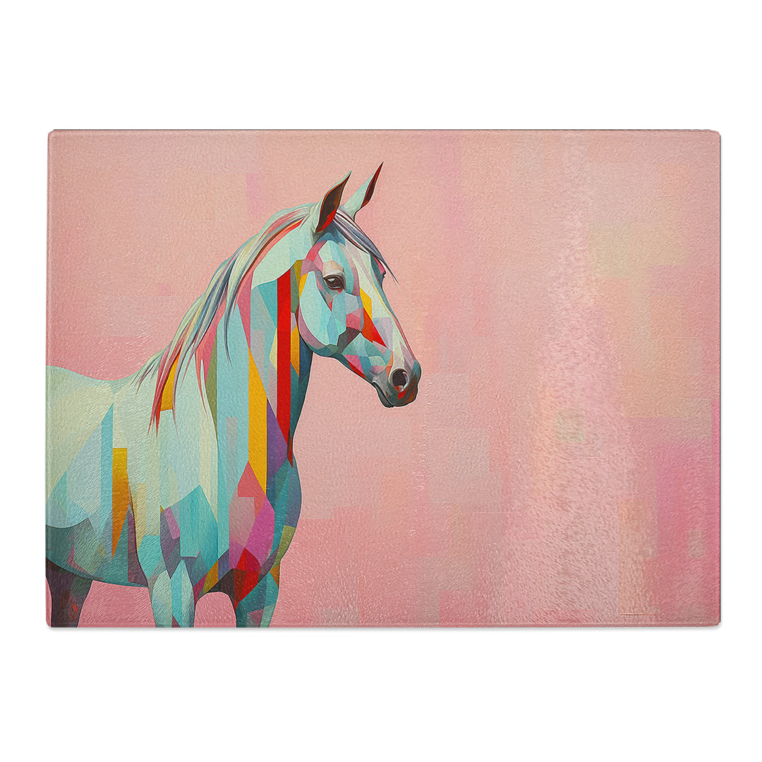 Horse Minimalism  Glass Chopping Board