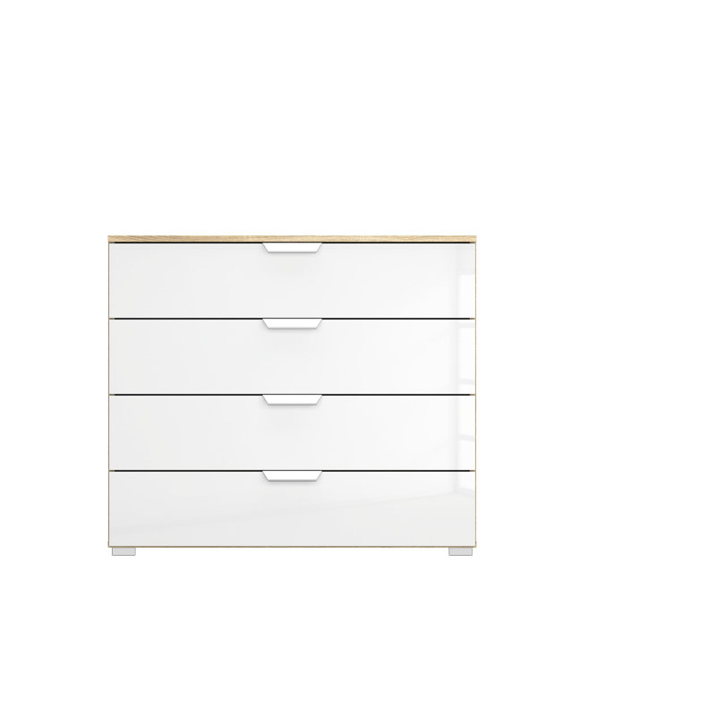 Aditio 4 Drawer Chest, Oak Sonoma/High-gloss White