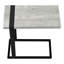 Table d'appoint, en forme de C, bout, côté, collation, salon, chambre à coucher, stratifié gris, métal noir, contemporain, moderne-867549411