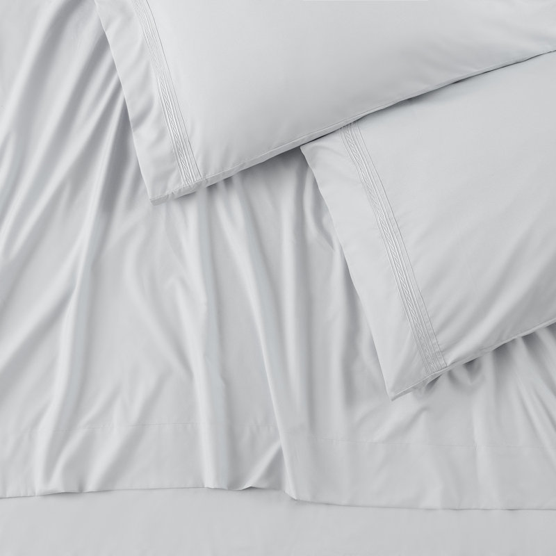 Ultra Soft Microfiber Percale Sheet Set, Twin Sheet Set with Fitted Sheet, Silver