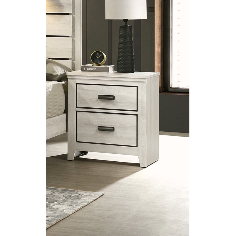 Table de chevet 2 tiroirs Contemporary, Beige