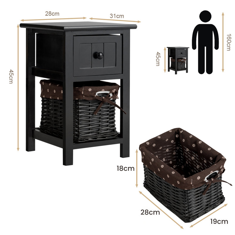 Amoriah Solid Wood Side Table Set