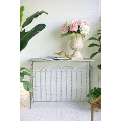 Console 40 po x 14 po x 31 po, clôture d'appoint en fer rustique