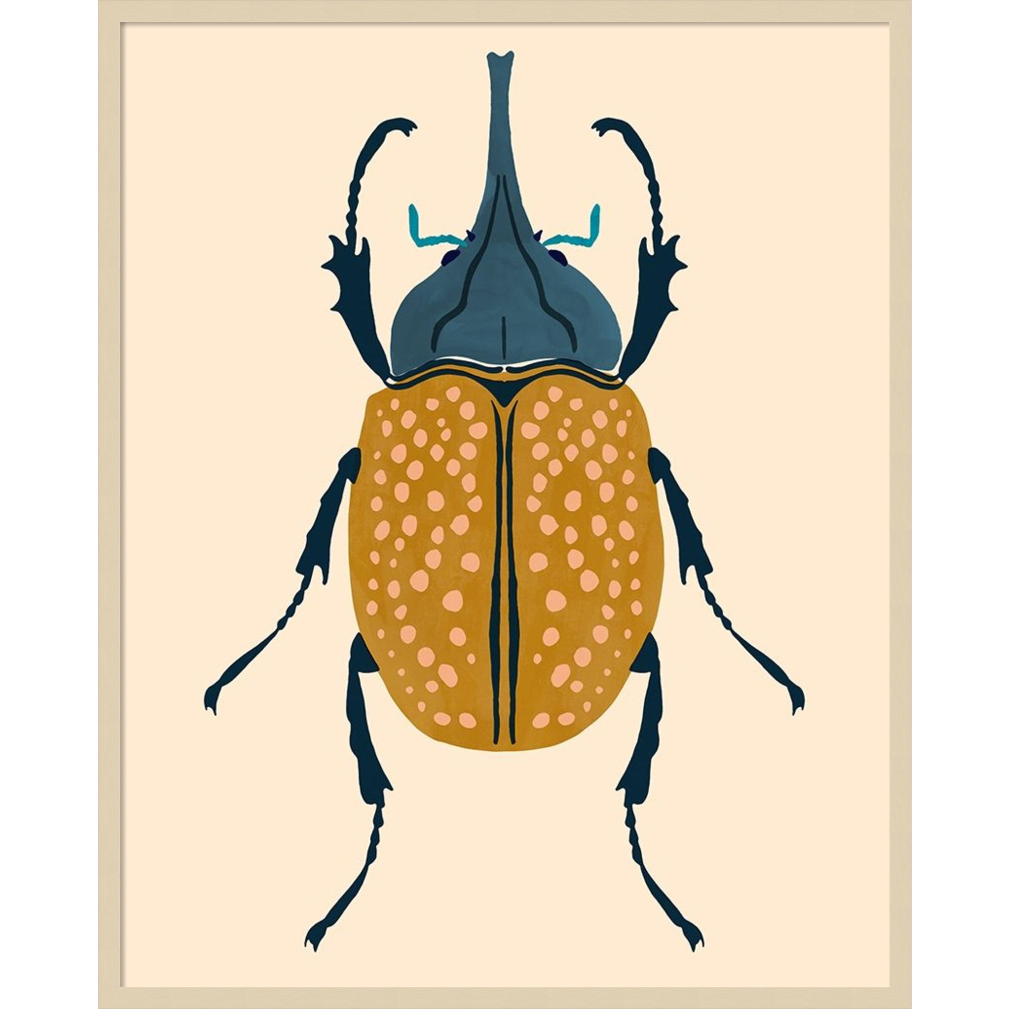 Farwell Beetle Bug II Framed On Paper by Farwell Print, 41" H x 33" W x 1" D, Brown